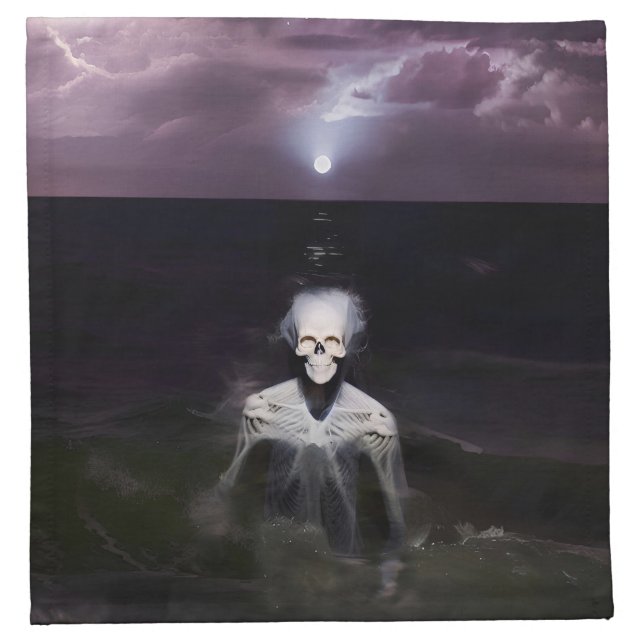 Ghost at Sea - Oil Painting Cloth Napkin (Front)