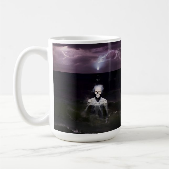 Ghost at Sea - Oil Painting Coffee Mug (Left)