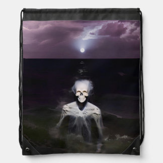 Ghost at Sea - Oil Painting Drawstring Bag