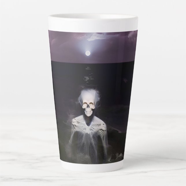 Ghost at Sea - Oil Painting Latte Mug (Front)