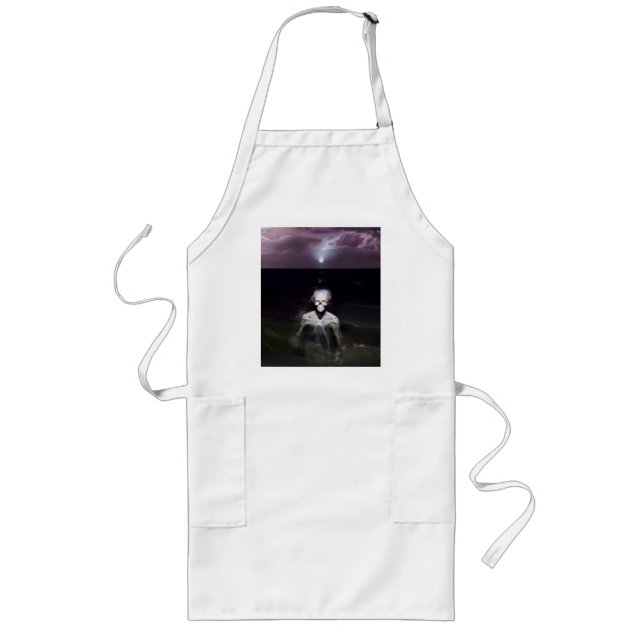 Ghost at Sea - Oil Painting Long Apron (Front)