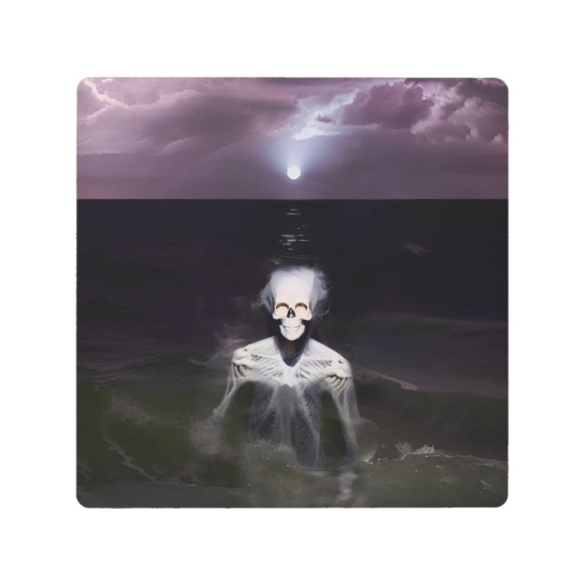 Ghost at Sea - Oil Painting Metal Print (Front)