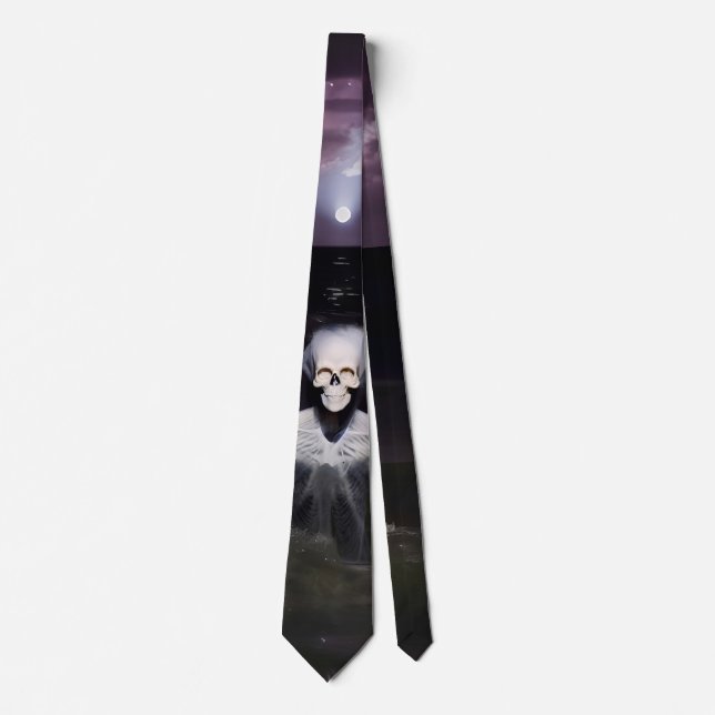 Ghost at Sea - Oil Painting Neck Tie (Front)