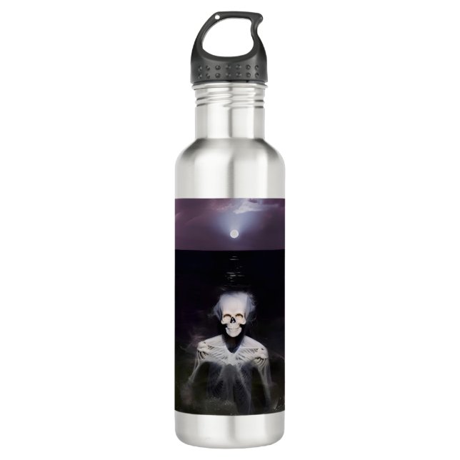 Ghost at Sea - Oil Painting Stainless Steel Water Bottle (Front)