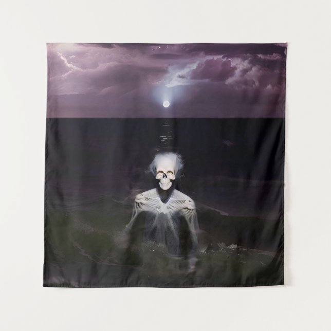 Ghost at Sea - Oil Painting Tapestry (Front)