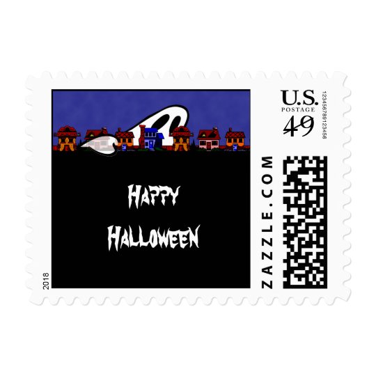 Ghost Avenue Halloween Postage