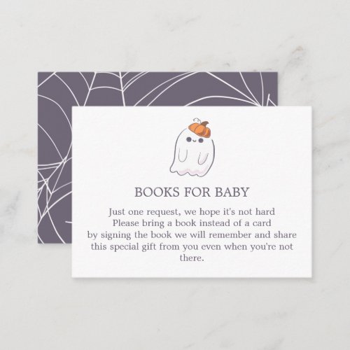 Ghost Baby Please bring a book Enclosure Card 