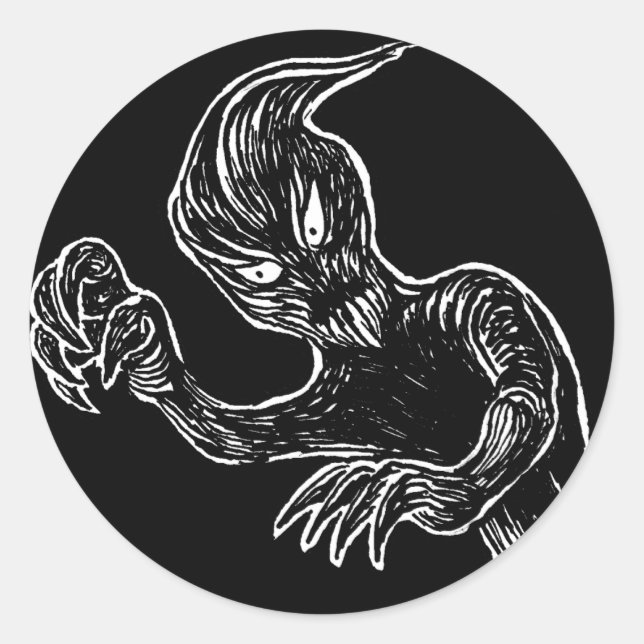 Ghost Badge Round Sticker (Front)