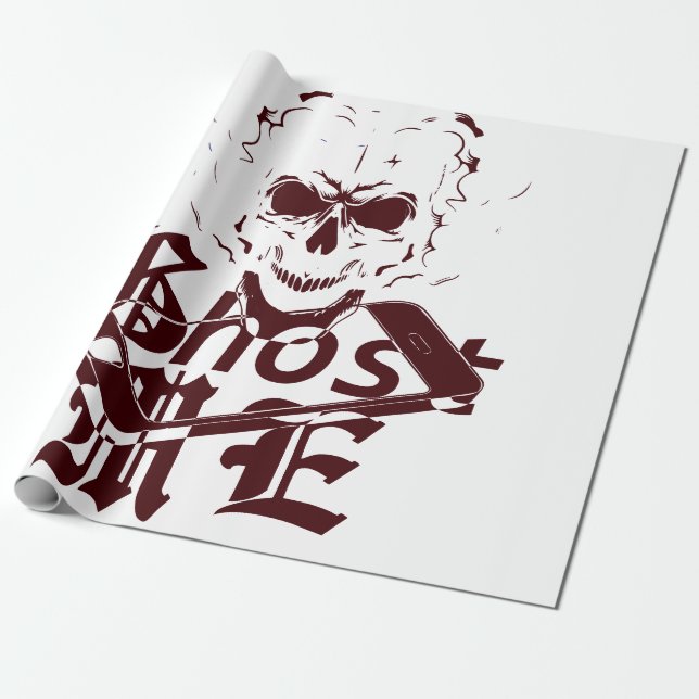 ghost bag wrapping paper (Unrolled)