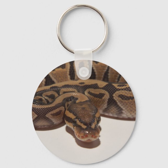 Ghost Ball Python Keychain (Front)