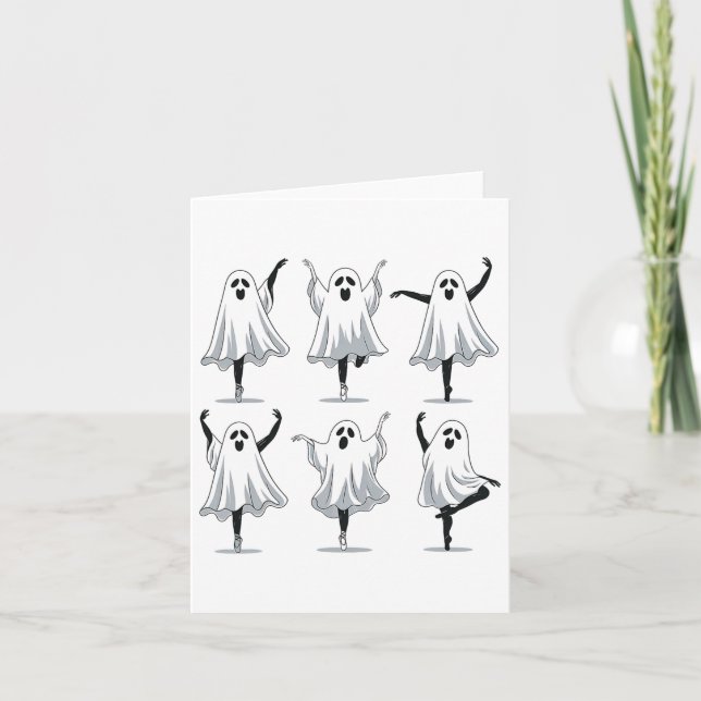 Ghost Ballerinas Halloween Dance Costume Ballet Fa Card (Front)