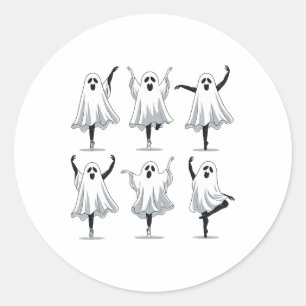 Ghost Ballerinas Halloween Dance Costume Ballet Fa Classic Round Sticker