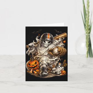 Ghost Baseball Halloween Fall Season Card