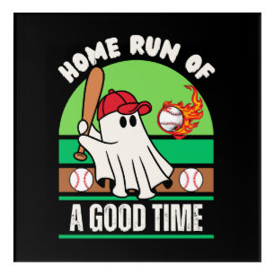 Ghost Baseball Player Halloween Acrylic Print