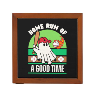 Ghost Baseball Player Halloween Desk Organizer