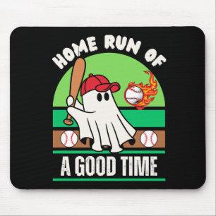 Ghost Baseball Player Halloween Mouse Pad