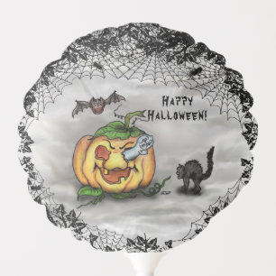 Ghost, Bat and Cat, Happy Halloween! Balloon