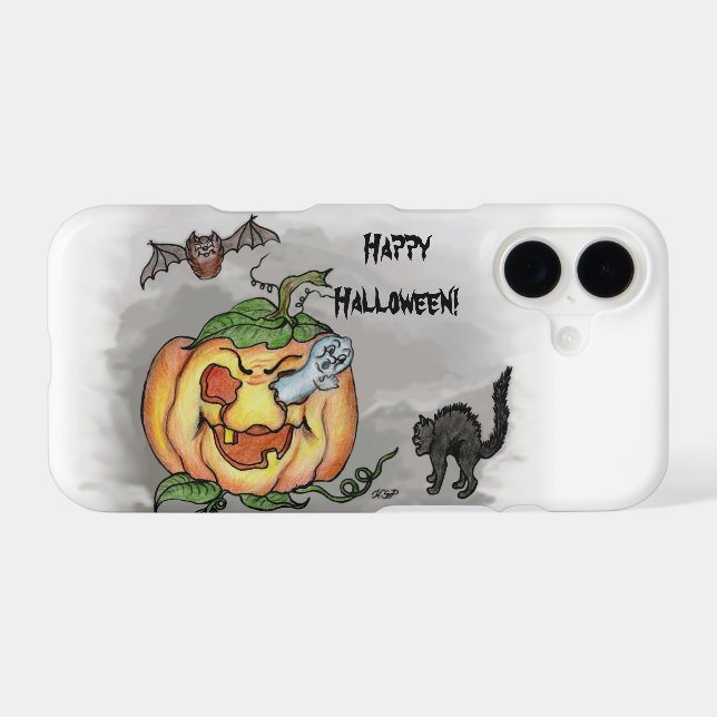 Ghost, Bat and Cat, Happy Halloween! Case-Mate iPhone Case (Back (Horizontal))