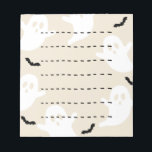 Ghost Bat Dashed Line Halloween Blank Notepad<br><div class="desc">Ghost Bat Dashed Line Halloween Blank Notepad</div>