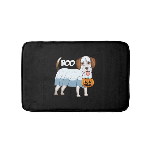 Ghost Beagle Halloween Dog Bath Mat (Front)