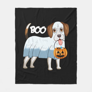 Ghost Beagle Halloween Dog Fleece Blanket