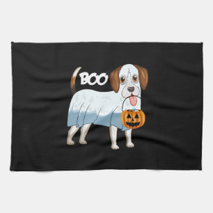 Ghost Beagle Halloween Dog Kitchen Towel