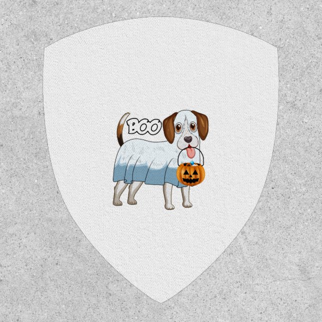 Ghost Beagle Halloween Dog Patch (Front)