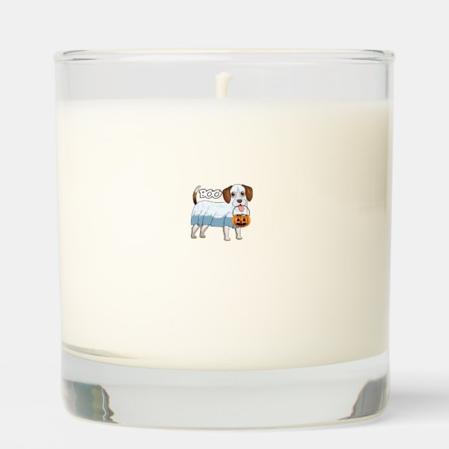 Ghost Beagle Halloween Dog Scented Candle (Front)