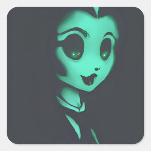 Ghost Betty Boo Square Sticker