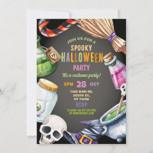 Ghost Birthday Haunted House Halloween Spooky Invitation