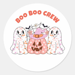 Ghost Boo Crew Halloween Personalized Classic Round Sticker