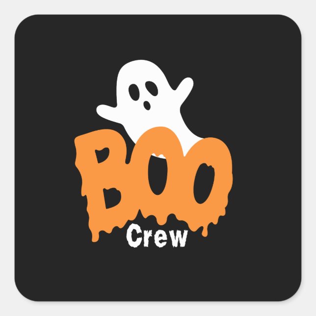 Ghost Boo Crew Halloween  Square Sticker (Front)