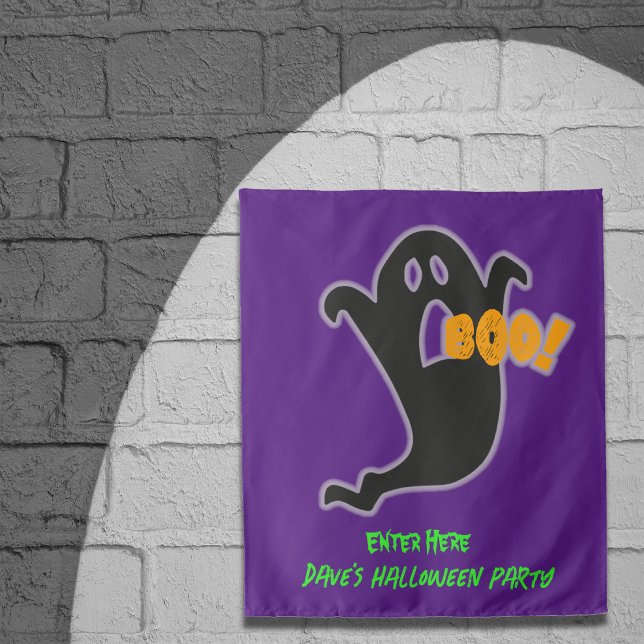 Ghost Boo Customisable  Halloween Party Banner Tapestry (Creator Uploaded)