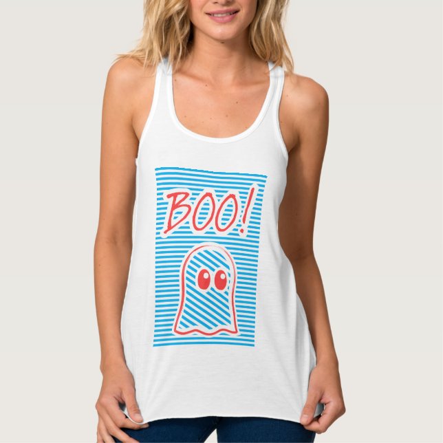 Ghost, Boo!, funny, cute, Tank Top (Front)