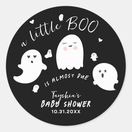 Ghost Boo Halloween Baby Shower Classic Round Sticker