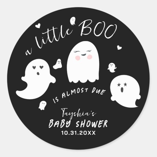 Ghost Boo Halloween Baby Shower Classic Round Sticker