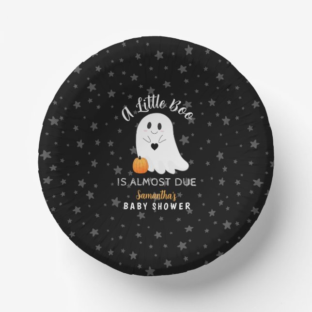 Ghost Boo Halloween Baby Shower Paper Bowls (Front)