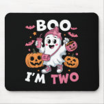 Ghost Boo I&#39;m Two 2nd Birthday Kids Halloween Groo Mouse Pad