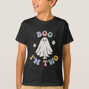 Ghost Boo I'm Two Yr 2nd Birthday Kids Halloween G T-Shirt