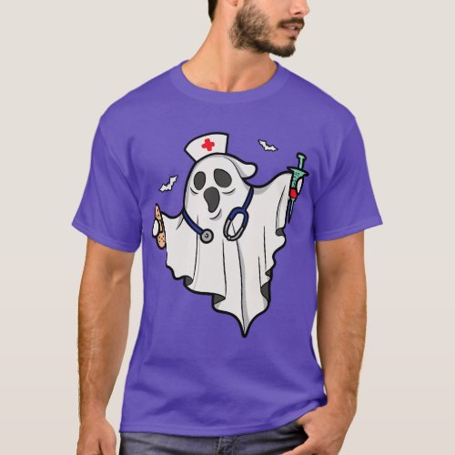 Ghost Boo Nurse Crew Funny Halloween Nursing Costu T_Shirt