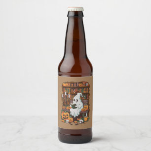 Ghost Book Reader Reading Lover Gift Reader Beer Bottle Label