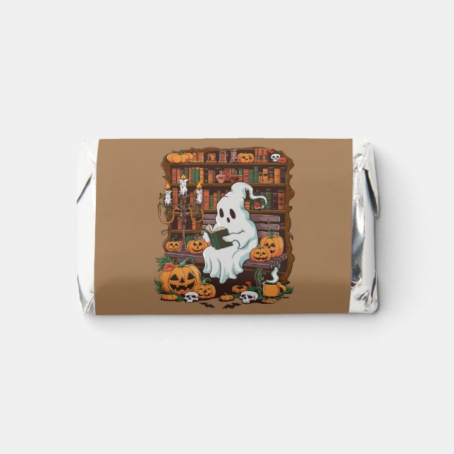 Ghost Book Reader Reading Lover Gift Reader  Hershey's Miniatures (Front)