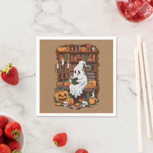 Ghost Book Reader Reading Lover Gift Reader  Napkins