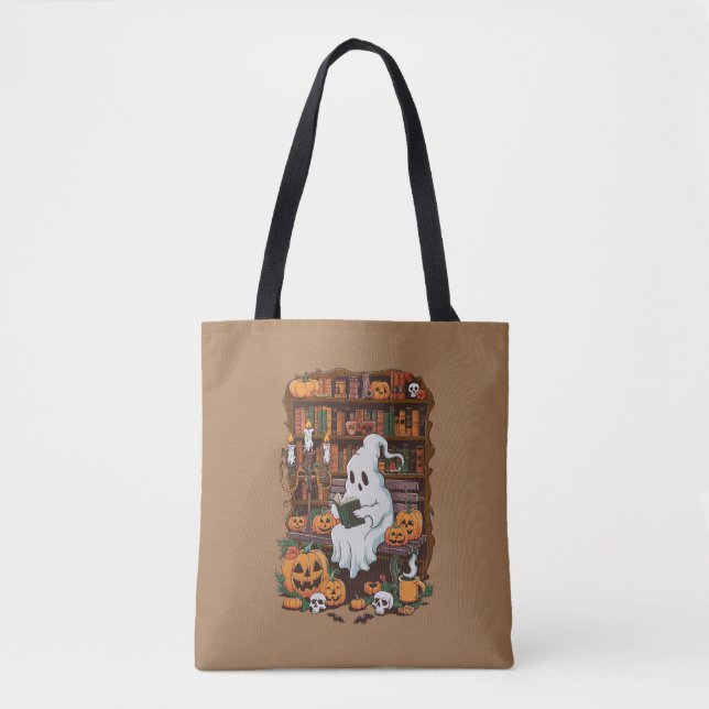 Ghost Book Reader Reading Lover Gift Reader  Tote Bag (Front)