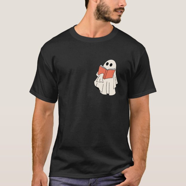 Ghost Book Reading Halloween Books Lover Teacher K T-Shirt (Front)