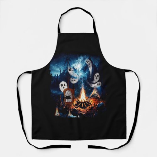 Ghost Book Reading Horror Camping Gothic Halloween Apron