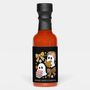Ghost Books Halloween Floral Fall Halloween Hot Sauces
