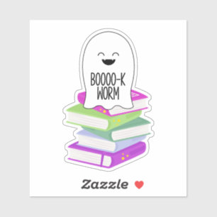 Ghost Bookworm Sticker