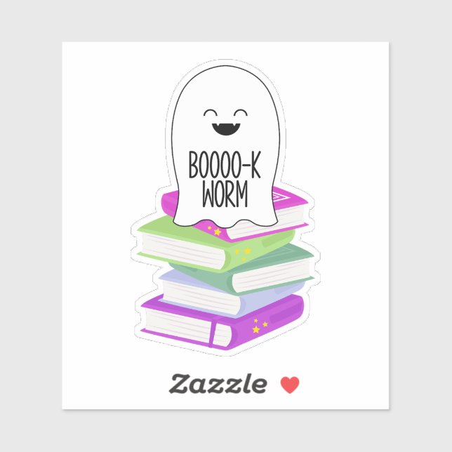 Ghost Bookworm Sticker (Sheet)