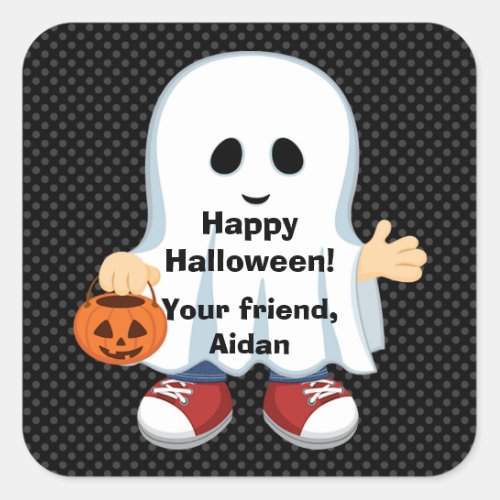 Ghost Boy  Kids Halloween Sticker